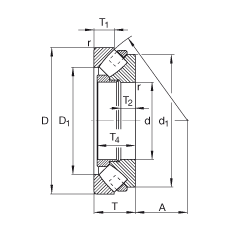 推力調心滾子軸承 29296-E-MB, 根據 DIN 728/ISO 104 標準的主要尺寸，單向，可分離
